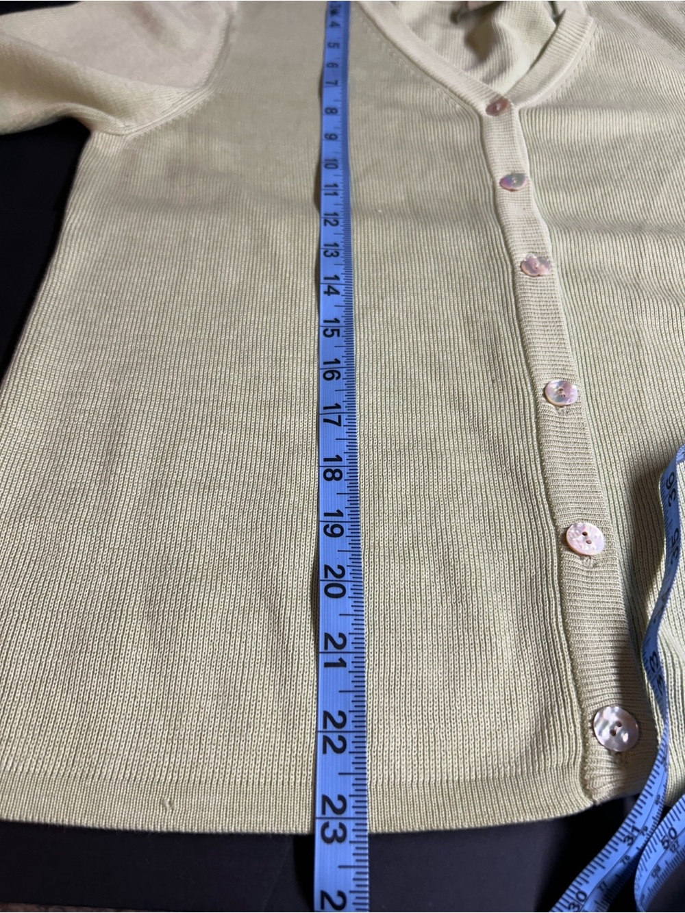 Tommy Bahama Pale Green Silk/Cotton V-Neck Cardigan Sweater - Picture 6 of 6